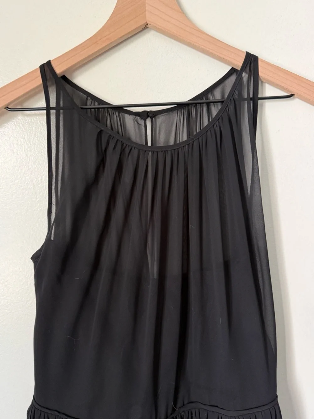 Bill Levkoff Black Sleeveless Maxi Dress with Gathered Bodice